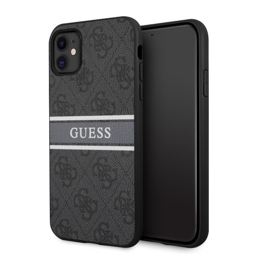 Guess iPhone 11 4G Stripe (GUHCN614GDGR) hátlap, tok, sötétszürke