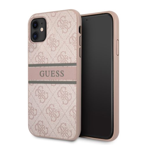 Guess iPhone 11 4G Printed Stripe (GUHCN614GDPI) hátlap, tok, rózsaszín