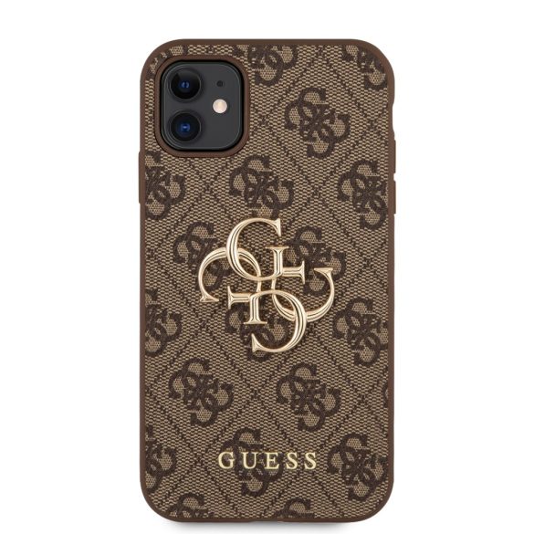 Guess iPhone 11 4G Big Metal Logo (GUHCN614GMGBR) hátlap, tok, barna