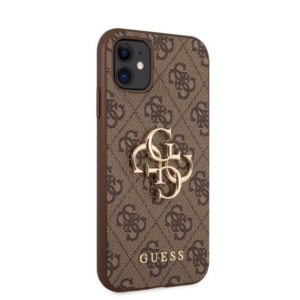 Guess iPhone 11 4G Big Metal Logo (GUHCN614GMGBR) hátlap, tok, barna