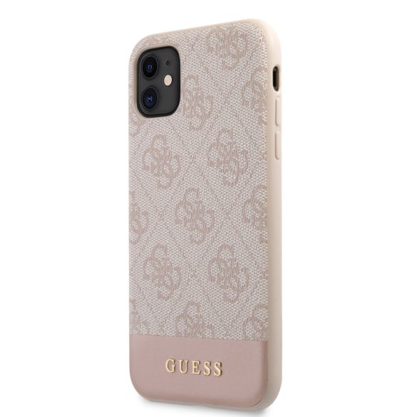 Guess iPhone 11 4G Stripe (GUHCN61G4GLPI) hátlap, tok, rózsaszín