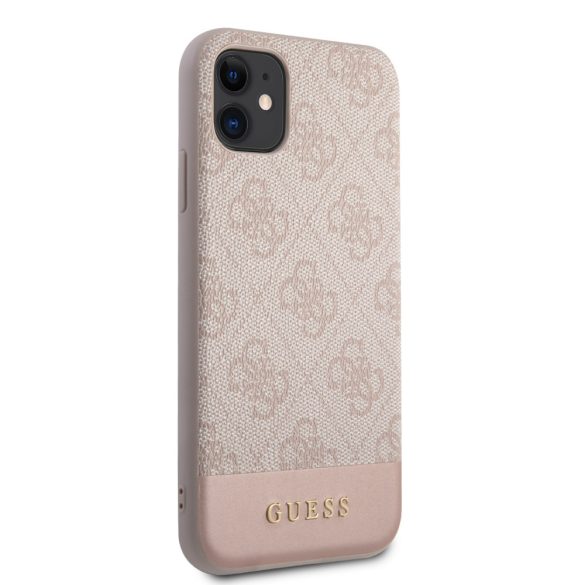 Guess iPhone 11 4G Stripe (GUHCN61G4GLPI) hátlap, tok, rózsaszín