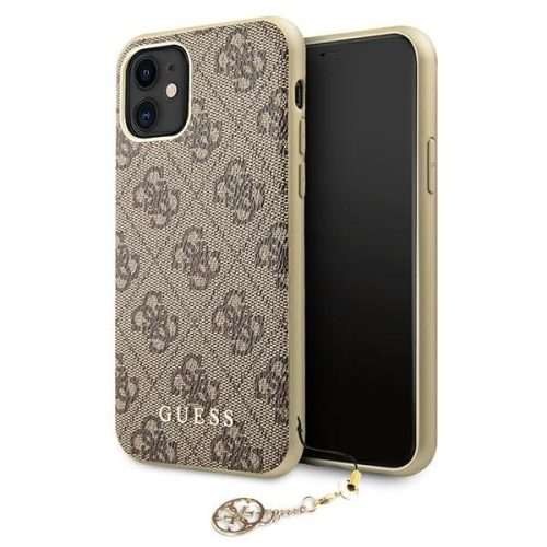 Guess iPhone 11 4G Charms (GUHCN61GF4GBR) hátlap, tok, barna