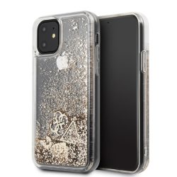   Guess iPhone 11 Liquid Glitter Hearts (GUHCN61GLHFLGO) hátlap, tok, arany