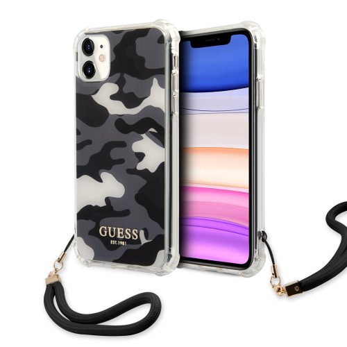 Guess iPhone 11 Camo Collection (GUHCN61KSARBK) hátlap, tok, fekete