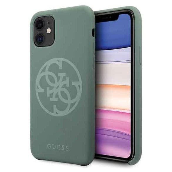 Guess Silicone 4G Tone iPhone 11 (GUHCN61LS4GKA) hátlap, tok, kakhi