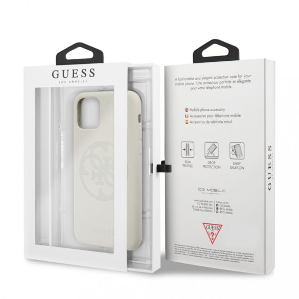 Guess Silicone 4G Tone iPhone 11 (GUHCN61LS4GLG) hátlap, tok, fehér