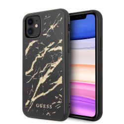   Guess iPhone 11 Marble Glass márvány mintás (GUHCN61MGGBK) hátlap, tok, fekete