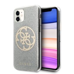   Guess 4G Glitter Circle iPhone 11 (GUHCN61PCUGLLG) hátlap, tok, ezüst