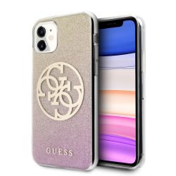   Guess iPhone 11 4G Glitter Circle (GUHCN61PCUGLPGG) hátlap, tok, rozé arany