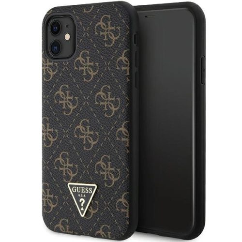 Guess GUHCN61PG4GPK 4G Triangle Metal Logo iPhone 11/Xr 6,1", hátlap, tok, fekete