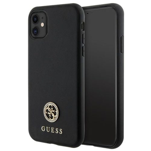 Guess GUHCN61PS4DGPK iPhone 11/Xr 6.1" hátlap, tok Strass Metal Logo, fekete