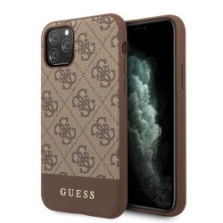   Guess 4G Stripe iPhone 11 Pro Max (GUHCN65G4GLBR) hátlap, tok, barna