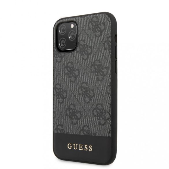 Guess 4G Stripe iPhone 11 Pro Max (GUHCN65G4GLGR) hátlap, tok, szürke