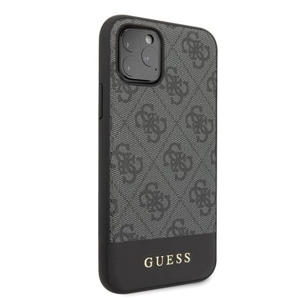 Guess 4G Stripe iPhone 11 Pro Max (GUHCN65G4GLGR) hátlap, tok, szürke