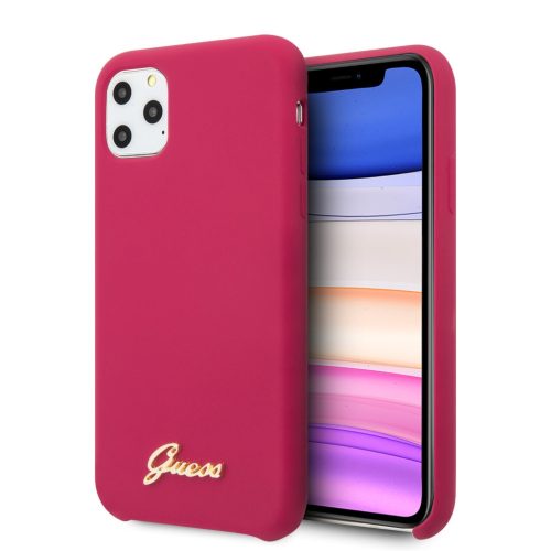 Guess iPhone 11 Pro Max Silicone Vintage (GUHCN65LSLMGRE) hátlap, tok, piros