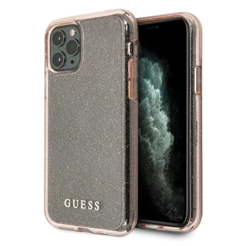 Guess GUHCN65PCGLPI Glitter iPhone 11 Pro Max, hátlap, tok, rózsaszín