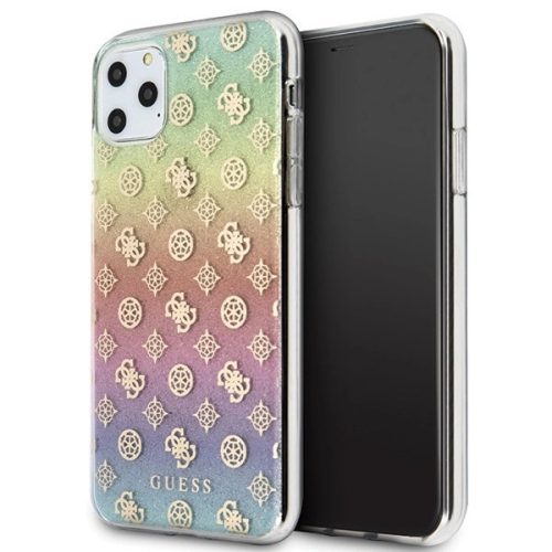 Guess GUHCN65PEOML iPhone 11 Pro Max multicolor hátlap, tok Iridescent 4G Peony, színes