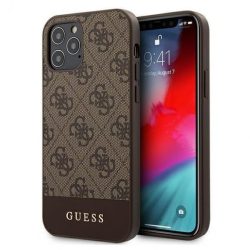   Guess 4G Stripe iPhone 12/12 Pro (GUHCP12MG4GLBR) hátlap, tok, barna