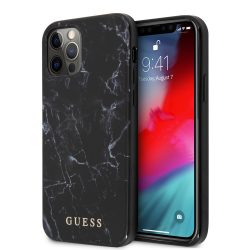   Guess iPhone 12/12 Pro Marble Case márvány mintás (GUHCP12MPCUMABK) hátlap, tok, fekete