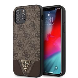   Guess iPhone 12/12 Pro 4G Triangle (GUHCP12MPU4GHBR) hátlap, tok, barna