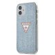 Guess iPhone 12 Mini Denim Triangle (GUHCP12SPCUJULLB) hátlap, tok, kék