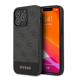   Guess iPhone 13 Pro 4G Stripe (GUHCP13LG4GLGR) hátlap, tok, sötétszürke