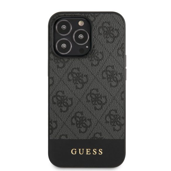 Guess iPhone 13 Pro 4G Stripe (GUHCP13LG4GLGR) hátlap, tok, sötétszürke