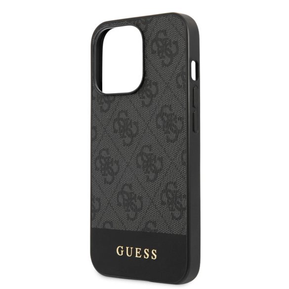 Guess iPhone 13 Pro 4G Stripe (GUHCP13LG4GLGR) hátlap, tok, sötétszürke