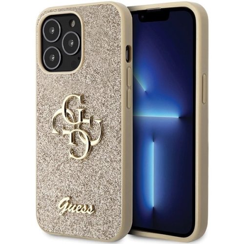 Guess GUHCP13LHG4SGD Glitter Script Big 4G iPhone 13/13 Pro 6.1" hátlap, tok, arany