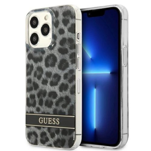 Guess GUHCP13LHSLEOK iPhone 13 Pro/13 6.1" hátlap, tok Leopard, szürke