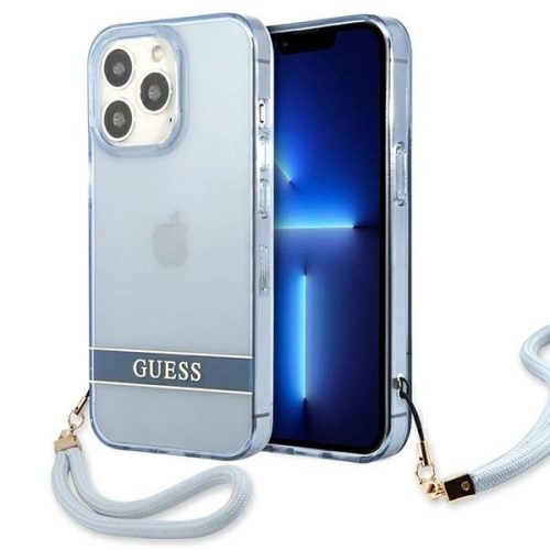 Guess GUHCP13LHTSGSB iPhone 13 Pro/13 6,1 " hátlap, tok Translucent Stap, kék