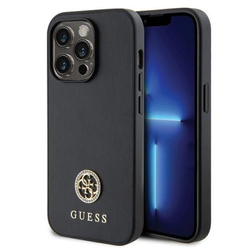 Guess GUHCP13LPS4DGPK iPhone 13 Pro 6.1" hátlap, tok Strass Metal Logo, fekete