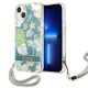 Guess GUHCP13MHFLSN iPhone 13 6.1" hátlap, tok Flower Strap, zöld