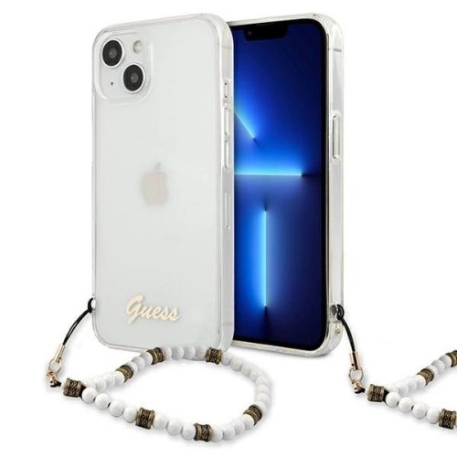 Guess White Pearl Clear Hardcase GUHCP13MKPSWH iPhone 13 6.1" hátlap, tok, átlátszó