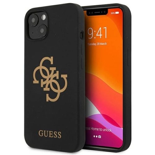 Guess GUHCP13MLS4GGBK iPhone 13 6,1" hátlap, tok Silicone 4G Logo, fekete