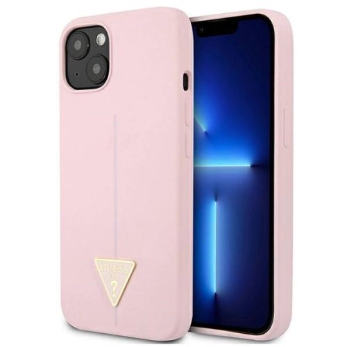 Guess GUHCP13MSLTGU iPhone 13 6.1" hátlap, tok Silicone Triangle, lila