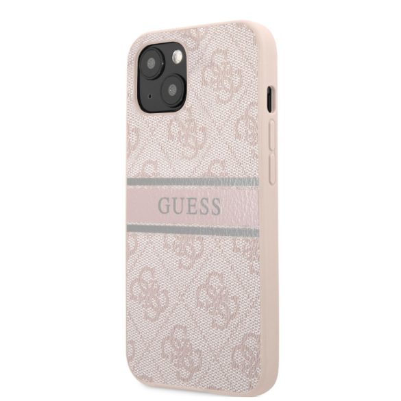 Guess iPhone 13 Mini 4G Printed Stripe (GUHCP13S4GDPI) oldalra nyíló tok, rózsaszín