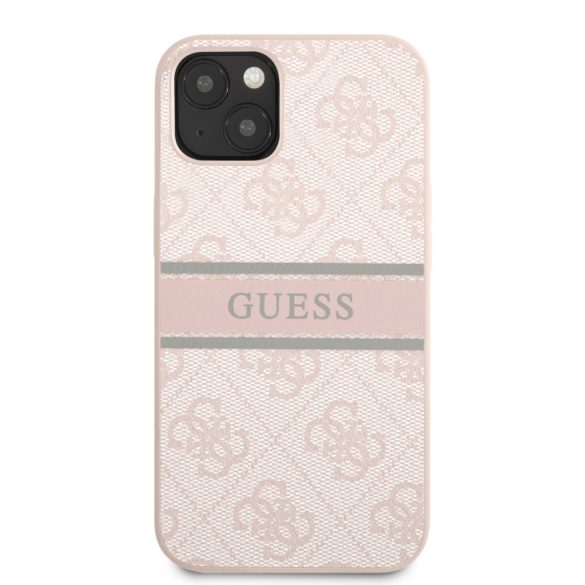 Guess iPhone 13 Mini 4G Printed Stripe (GUHCP13S4GDPI) oldalra nyíló tok, rózsaszín