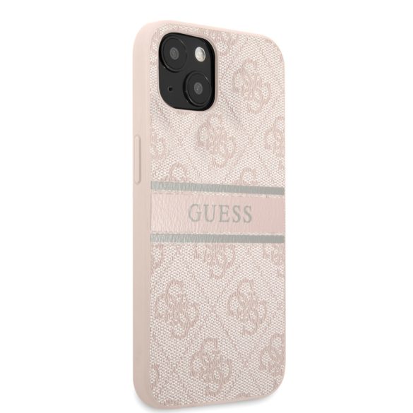 Guess iPhone 13 Mini 4G Printed Stripe (GUHCP13S4GDPI) oldalra nyíló tok, rózsaszín