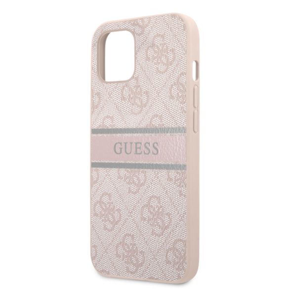 Guess iPhone 13 Mini 4G Printed Stripe (GUHCP13S4GDPI) oldalra nyíló tok, rózsaszín