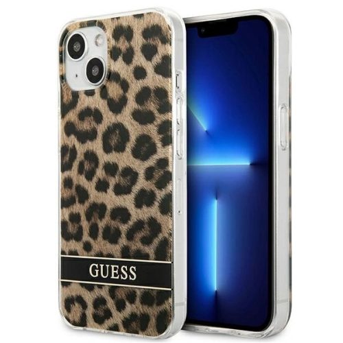 Guess GUHCP13SHSLOW iPhone 13 mini 5.4" hátlap, tok Leopard, barna