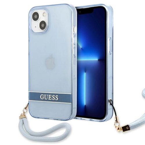 Guess GUHCP13SHTSGSB iPhone 13 mini 5,4 " hátlap, tok Translucent Stap, kék