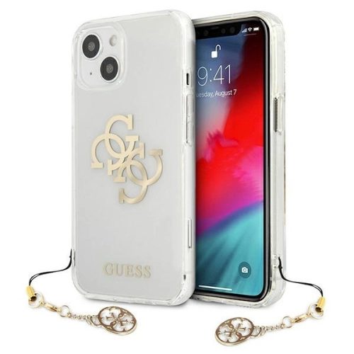 Guess GUHCP13SKS4GGO 4G Gold Charms Collection iPhone 13 mini 5.4" hátlap, tok, átlátszó