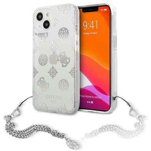 Guess GUHCP13SKPESI Peony Chain Collection iPhone 13 mini 5.4", tok, ezüst