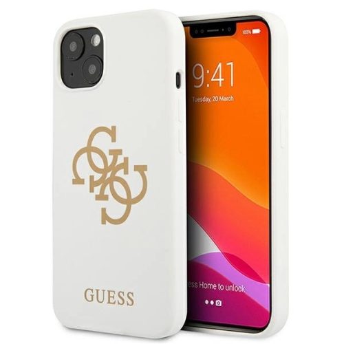 Guess GUHCP13SLS4GGWH Silicone 4G Logo iPhone 13 mini 5.4", tok, fehér