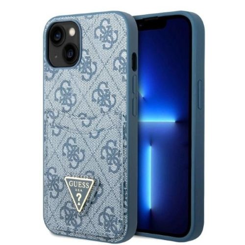 Guess GUHCP13SP4TPB iPhone 13 mini 5.4" hátlap, tok 4G Triangle Logo Cardslot, kék