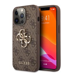   Guess iPhone 13 Pro Max 4G Big Metal Logo (GUHCP13X4GMGBR) hátlap, tok, barna