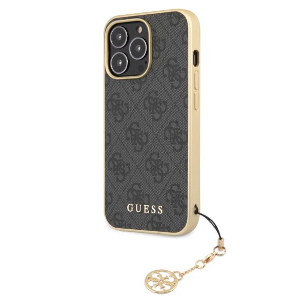 Guess iPhone 13 Pro Max 4G Charms Collection (GUHCP13XGF4GGR) hátlap, tok, szürke