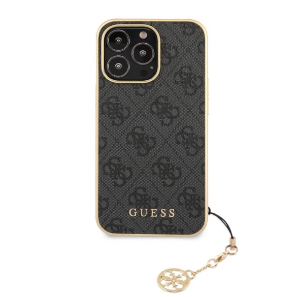 Guess iPhone 13 Pro Max 4G Charms Collection (GUHCP13XGF4GGR) hátlap, tok, szürke